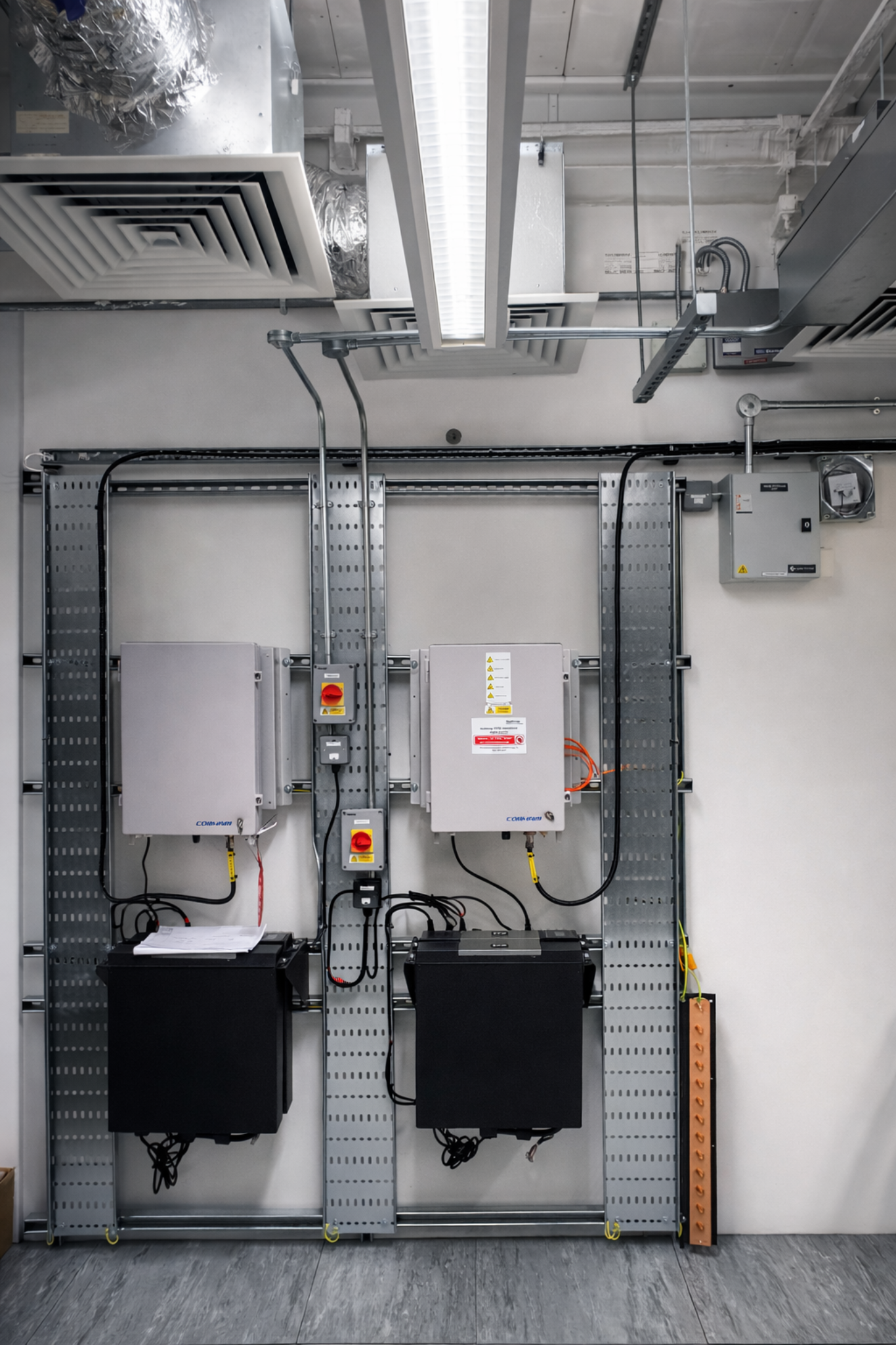 Electrical control panels in utility room